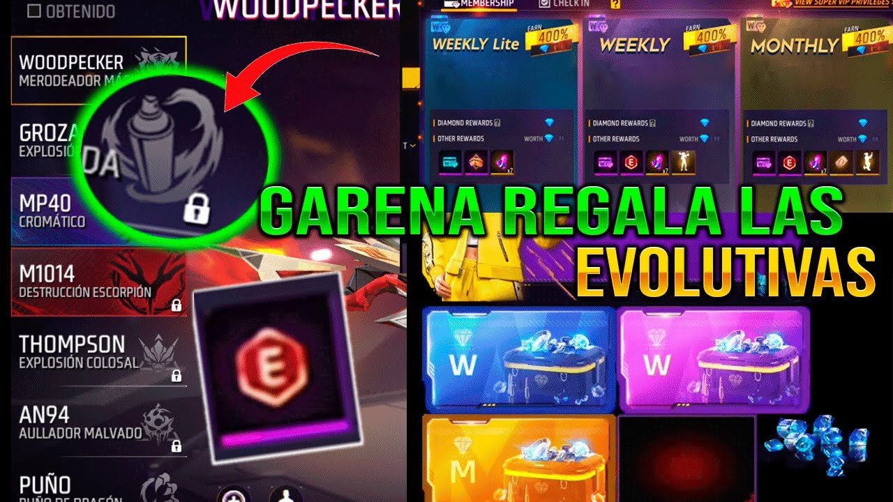 Reclama recompensas evolutivas: guía para desbloquear y maxear tus armas en Free Fire
